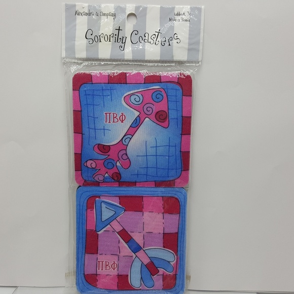 Pi Beta Phi Drink Coasters Sorority Greek Arrow - Picture 1 of 3